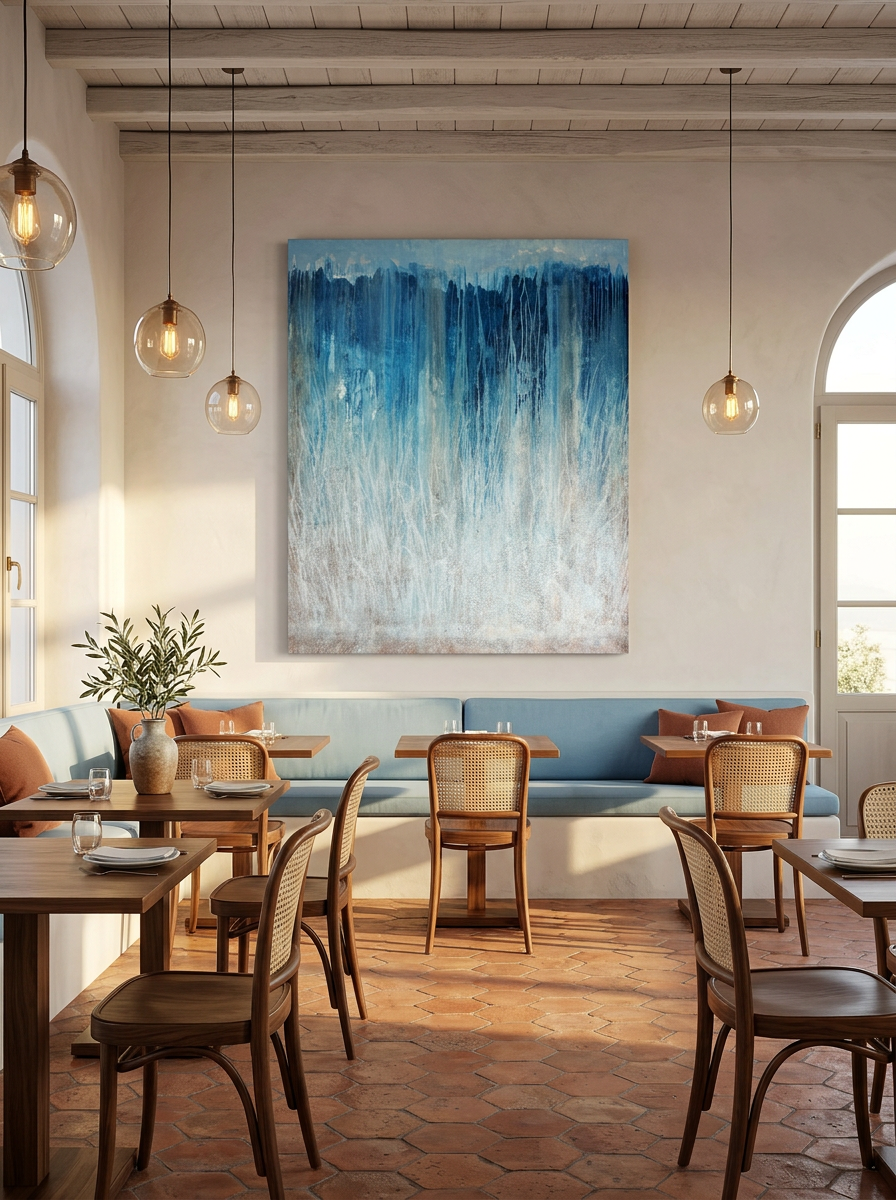 Cerulean - Print, unframed gallery wrap, dining room