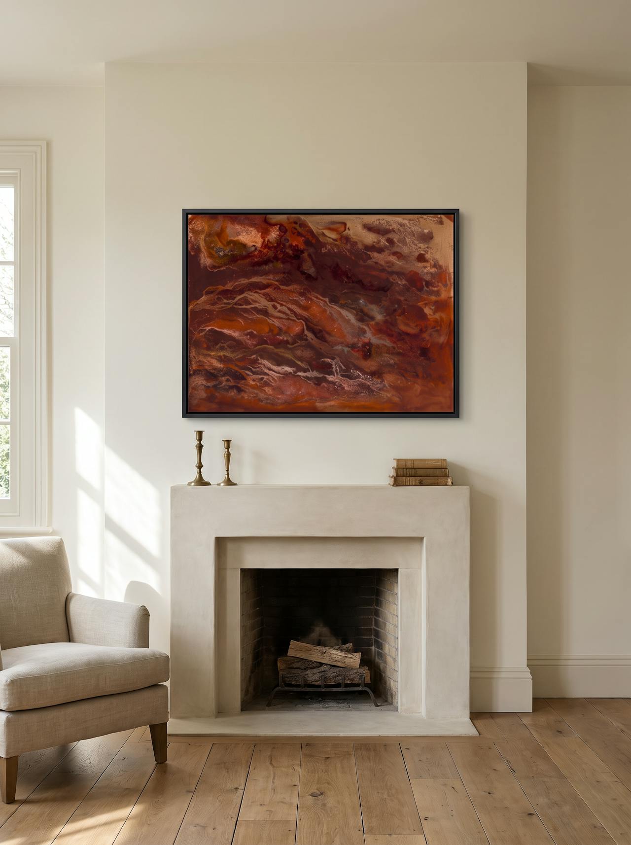 Bronze — Espresso frame, shown in situ