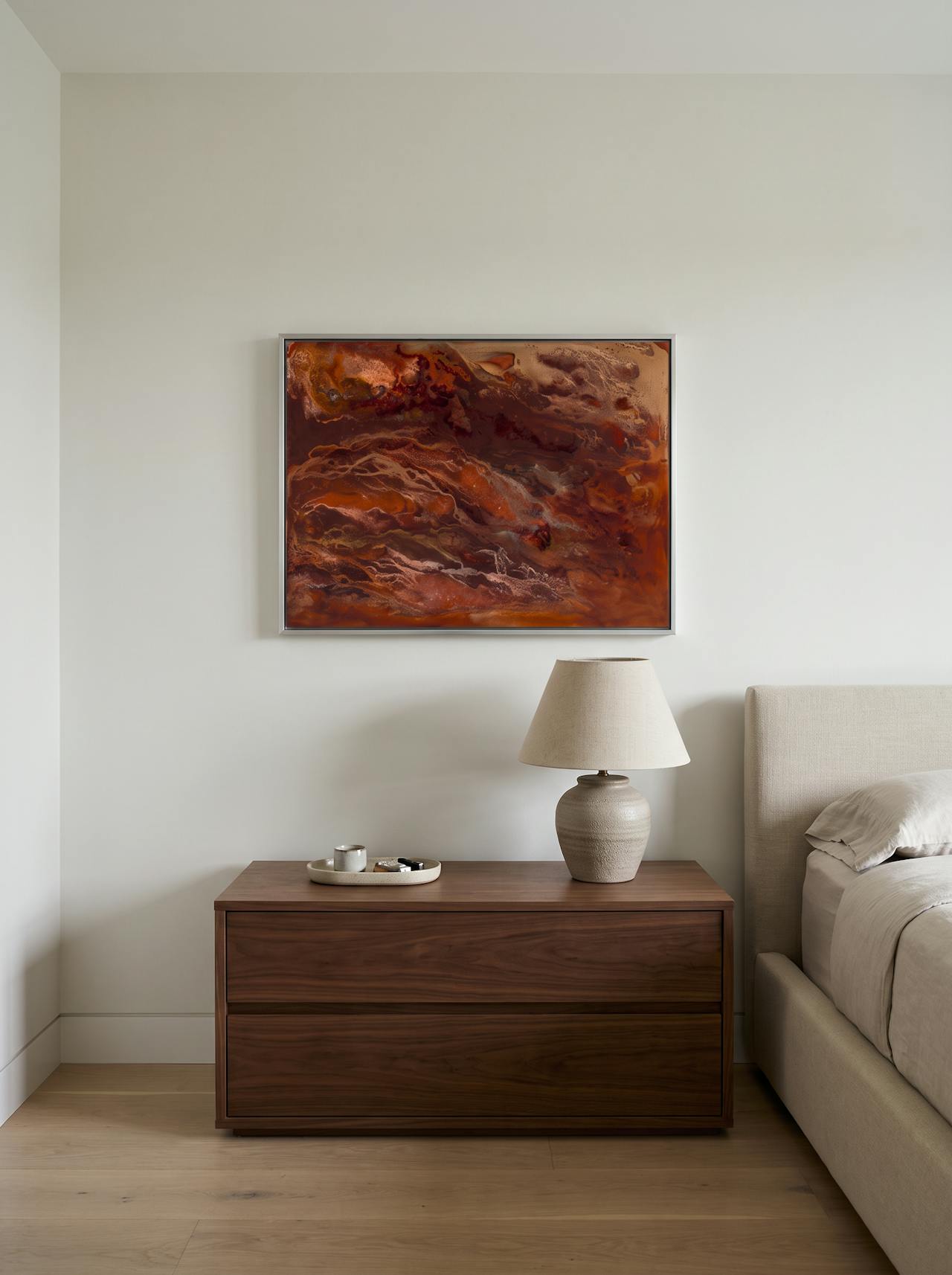 Bronze — Silver frame, shown in situ